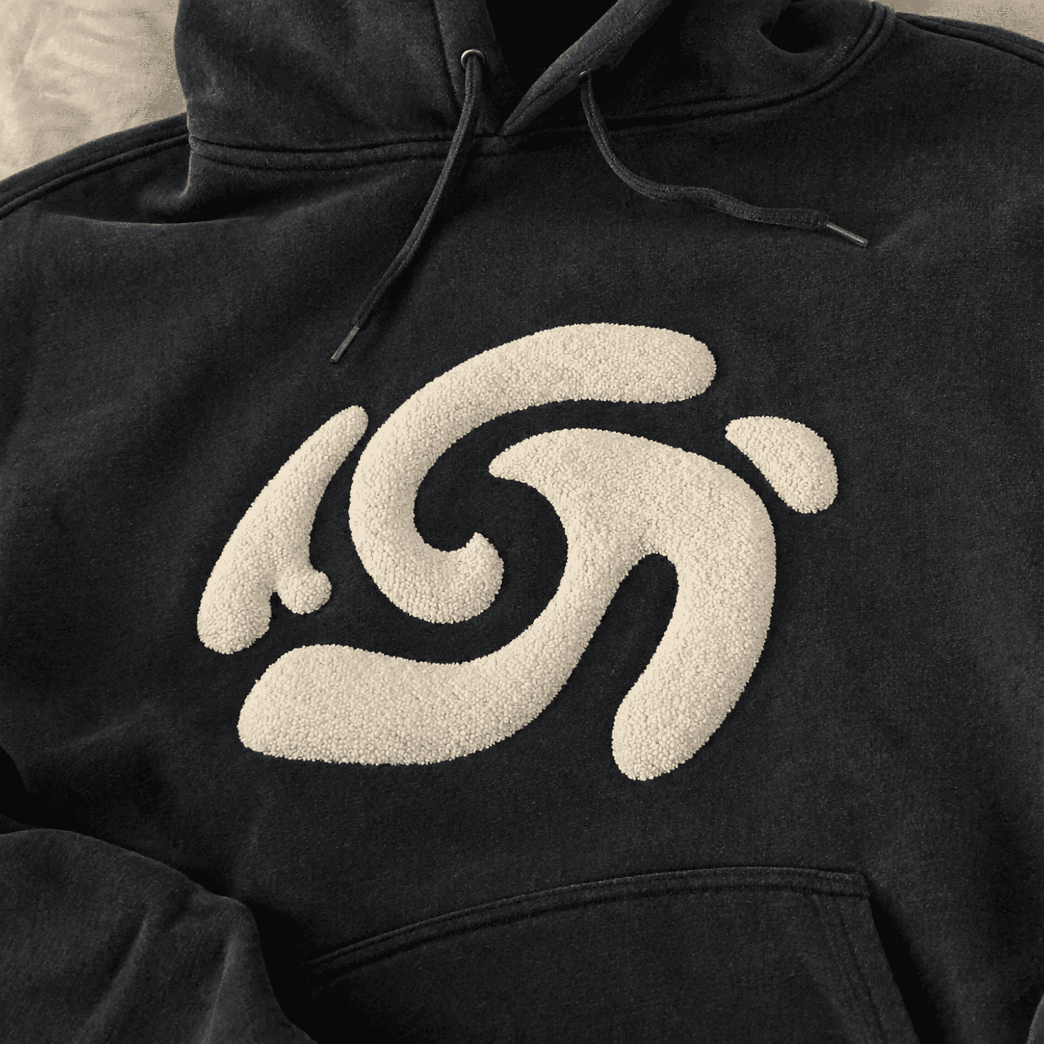 Puff print on heavyweight fleece hoodie